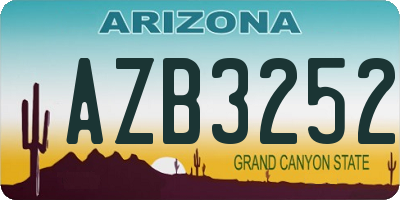 AZ license plate AZB3252