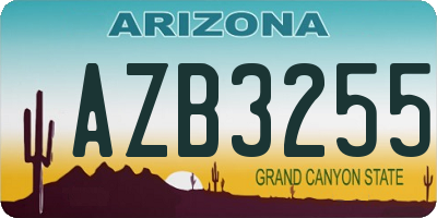 AZ license plate AZB3255