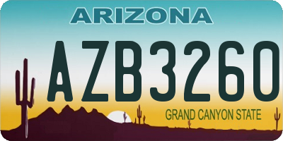 AZ license plate AZB3260