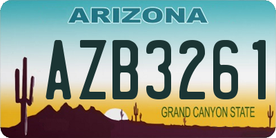 AZ license plate AZB3261