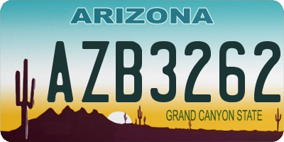 AZ license plate AZB3262