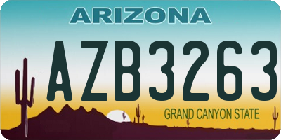AZ license plate AZB3263