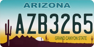 AZ license plate AZB3265