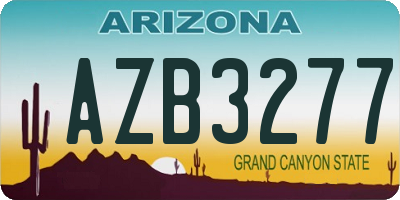 AZ license plate AZB3277