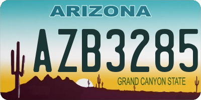 AZ license plate AZB3285