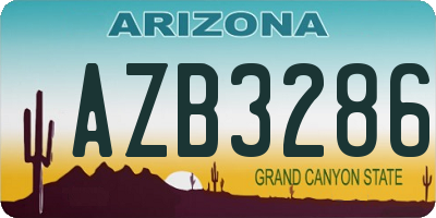 AZ license plate AZB3286