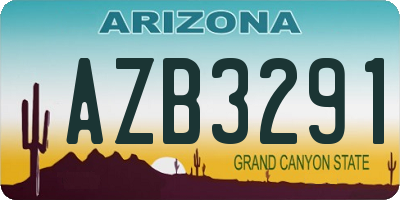 AZ license plate AZB3291