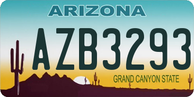 AZ license plate AZB3293