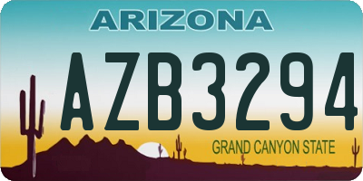 AZ license plate AZB3294