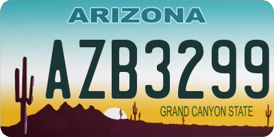 AZ license plate AZB3299