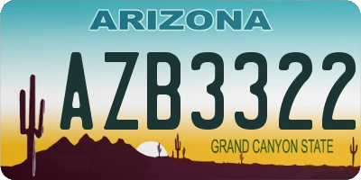 AZ license plate AZB3322