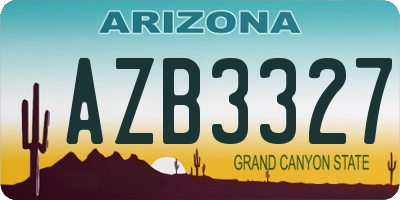 AZ license plate AZB3327