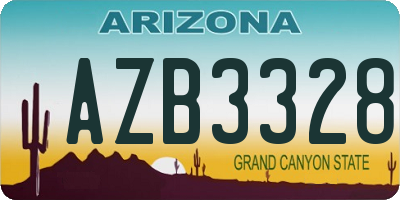 AZ license plate AZB3328