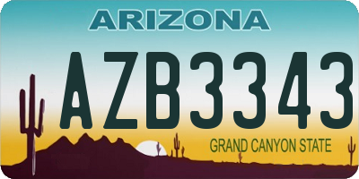 AZ license plate AZB3343