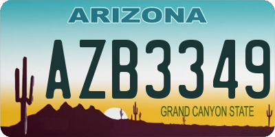 AZ license plate AZB3349