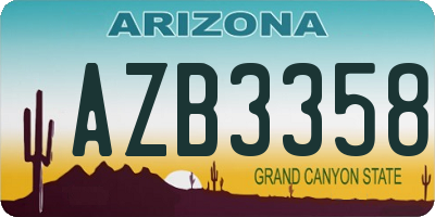 AZ license plate AZB3358