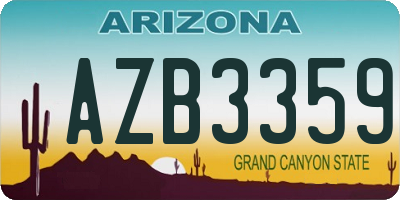 AZ license plate AZB3359