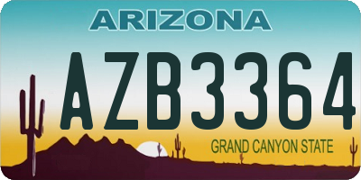 AZ license plate AZB3364