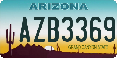 AZ license plate AZB3369