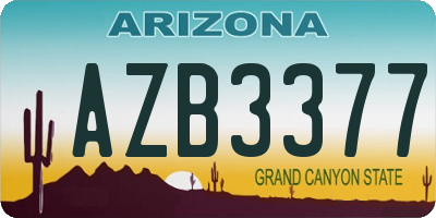 AZ license plate AZB3377