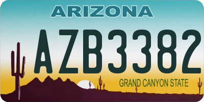 AZ license plate AZB3382