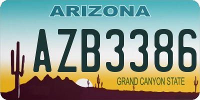 AZ license plate AZB3386