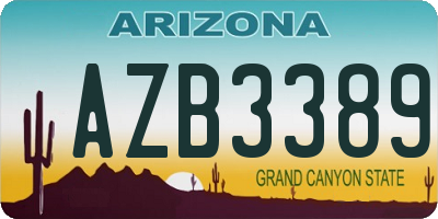 AZ license plate AZB3389
