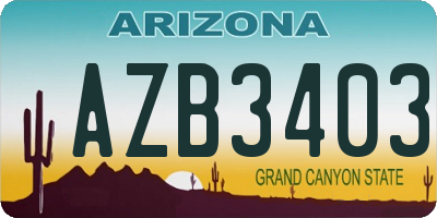 AZ license plate AZB3403