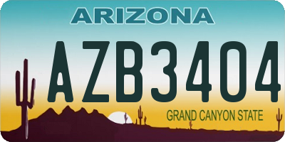 AZ license plate AZB3404
