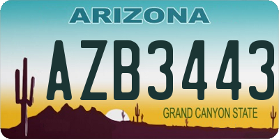 AZ license plate AZB3443