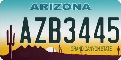 AZ license plate AZB3445