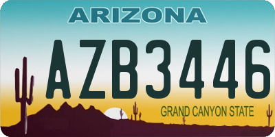 AZ license plate AZB3446