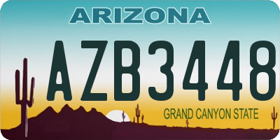 AZ license plate AZB3448