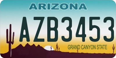 AZ license plate AZB3453