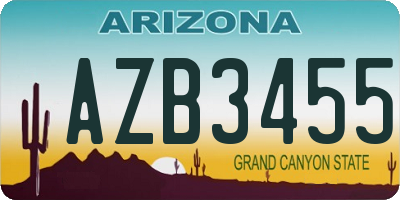 AZ license plate AZB3455