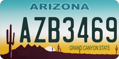 AZ license plate AZB3469