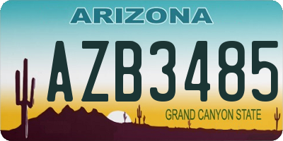 AZ license plate AZB3485