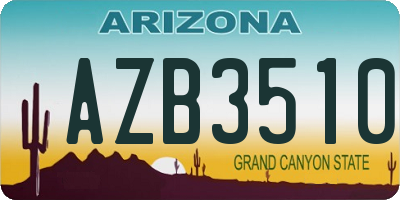 AZ license plate AZB3510