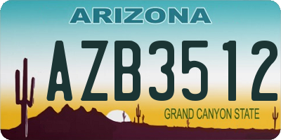 AZ license plate AZB3512