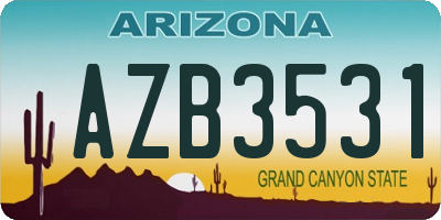 AZ license plate AZB3531