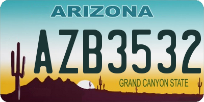 AZ license plate AZB3532