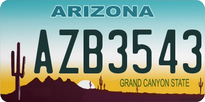 AZ license plate AZB3543