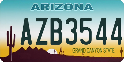 AZ license plate AZB3544
