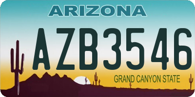 AZ license plate AZB3546