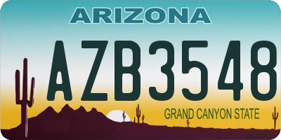 AZ license plate AZB3548