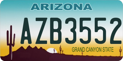 AZ license plate AZB3552