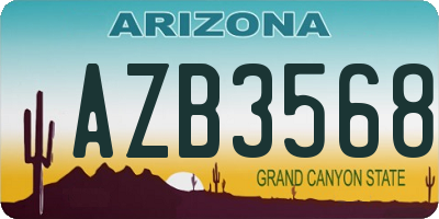 AZ license plate AZB3568
