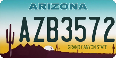 AZ license plate AZB3572