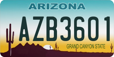 AZ license plate AZB3601