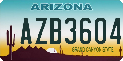 AZ license plate AZB3604